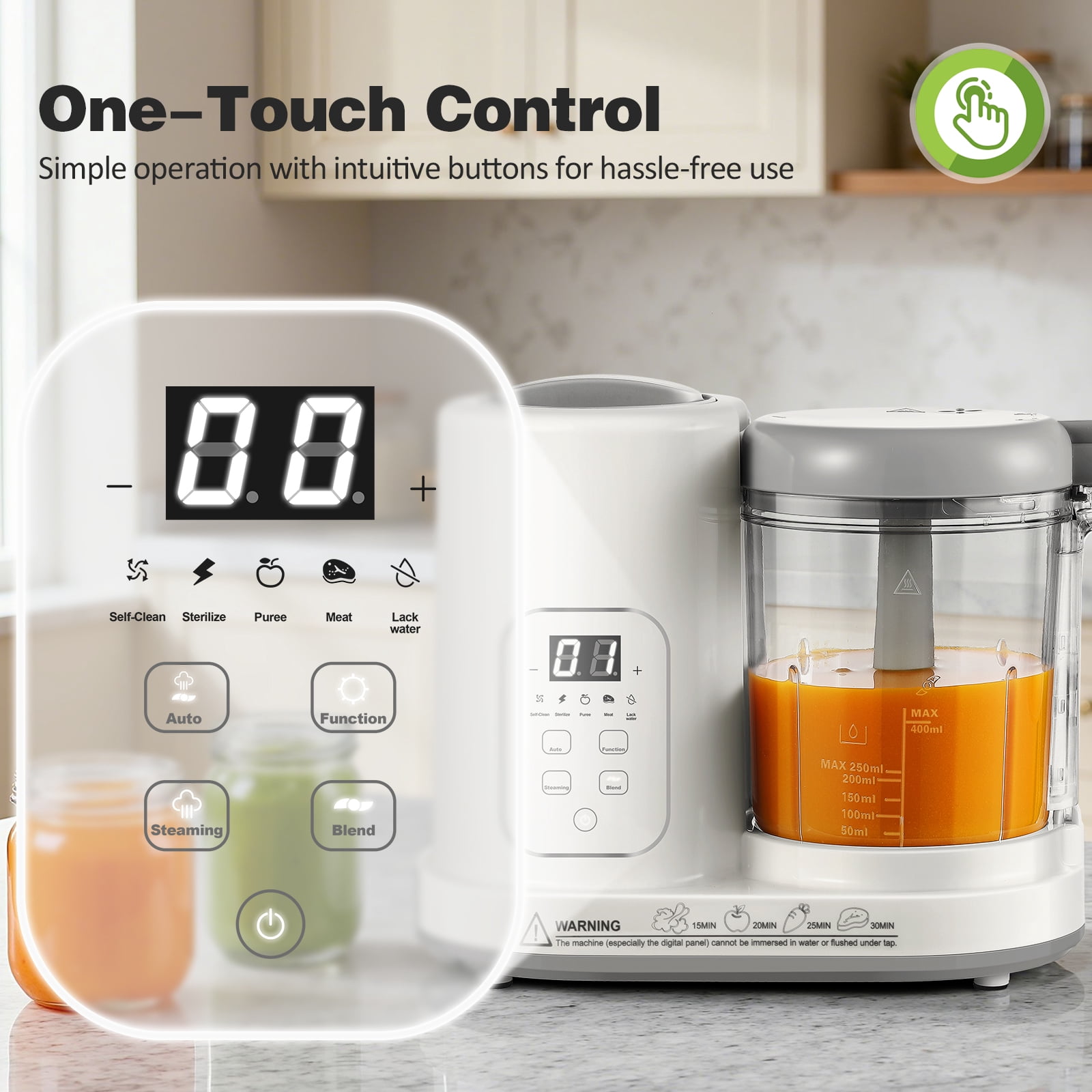 AMZBABYCHEF 4-in-1 Baby Food Maker Steamer Blender, Auto-Clean, BPA-Free, for 4-12 Months