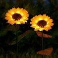 thumbnail image 4 of Luces solares de girasol para exteriores, luces solares mejoradas para jardín, luz LED solar impermeable, uso perfecto para jardín, entrada, césped, decoración de patio, paquete de 4, 4 of 5