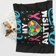 thumbnail image 6 of Pofeuu I Love My Autism Print Puppy Blanket,Dog Blankets,Pet Blanket Cozy Cat Blankets for Indoor Cats, Fuzzy Pet Blanket for Kitten Doggy Dog Blankets-Large, 6 of 8