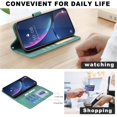 thumbnail image 6 of Case for iPhone 18 Pro , Rhombus Pattern Flip Wallet Leather Case, Card Holder Magnetic Closure Shockproof Kickstand Protective Cover,Green,For iPhone 18 Pro, 6 of 9