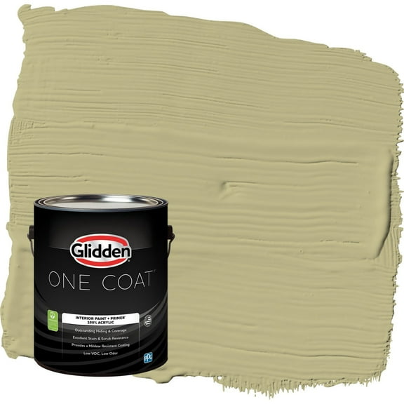 Glidden One Coat Cress Green / Green Semi-Gloss Interior Paint with Primer, 1 Gallon