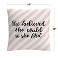 thumbnail image 2 of Abc 'She Believed She Could Pink' 16 X 16 Decorative Throw Pillow, 2 of 4