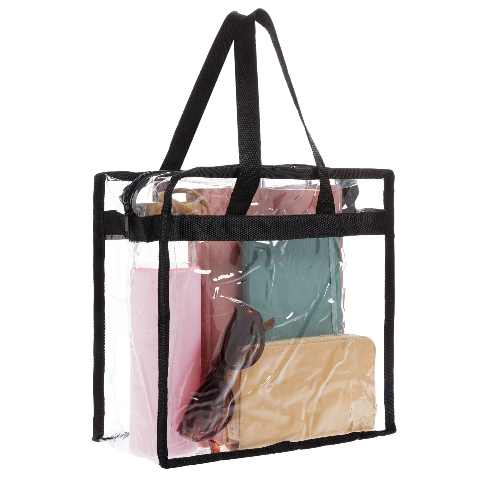 12 x 12 Large Clear Thin Plastic Tote Bags - 24 Pc.