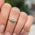 thumbnail image 4 of vylahjewellery Round Cut Moissanite Engagement Ring 3 Stone Vermeil Yellow Gold WeddingRing for Women, Wedding Anniversary Promise Jewelry Gift, 4 of 12