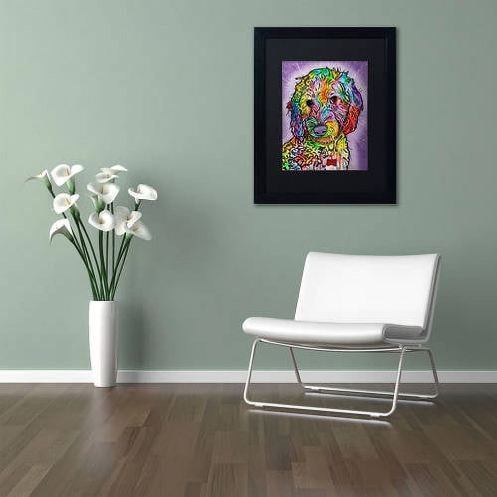 Trademark Fine Art "Sweet Poodle" Canvas Art by Dean Russo, Black Matte, Black Frame