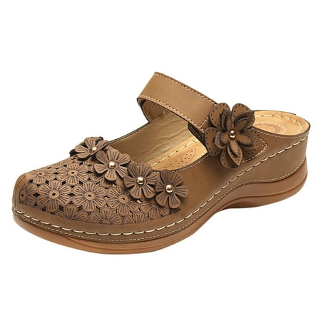 

chaolei Women s Sandals Size 9 Slippers Round Comfortable For Women Wedges Toe Sandals Hollow Girls Ankle Ladies Women s sandals Long Walks