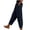 Navy #020, variant on Corduroy Pants for Women Side Button Elastic Waist Fall Winter Pant Straight Leg Lightweight Comfy Trousers with Pockets Navy S