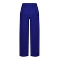 thumbnail image 5 of DeHolifer Women's Pants Elastic Waist Drawstring Pocket High Waist Wide Leg Loose Casual Capris Pants Blue XL, 5 of 6