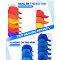 thumbnail image 3 of Wall Mount Hat Rack 2-pack, Baseball Cap Organizer Storage Holder with Hooks for Closet Door, Space Saving Hanging Display, 3 of 7