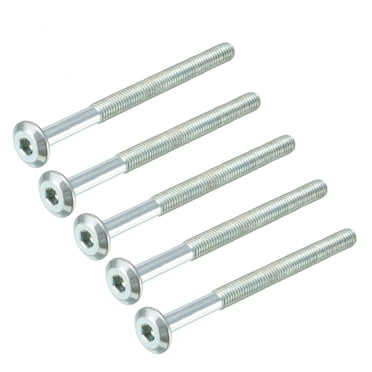 5pcs M6x100mm Phillips Head Furniture Bolts - 58mm Thread Length, Nickel Plated, For Woodworking & DIY