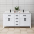 thumbnail image 2 of Wyndham Collection Beckett 66" Wood Double Bathroom Vanity in White/Black, 2 of 6