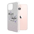 thumbnail image 2 of WIRESTER Silver Glitter Case, Sparkle Bling TPU Cover for Apple iPhone 13 6.1" 2021, Blessed To Have A Sister Like You, 2 of 3