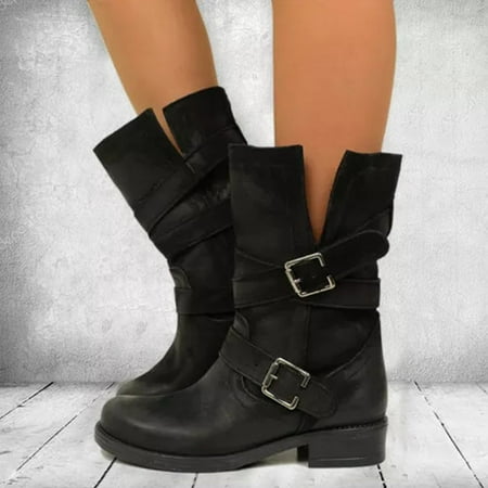 

MIASHUI Heel Round Belt Ankle Boots Buckle Thick Toe Boots Women s Shoes Women s Boots Women Sneakers Shoes Wedges Women Shoes Casual