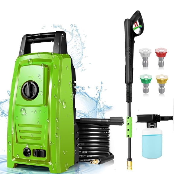 Huanherad Power Washer with 20FT Hose, 4 Nozzle Tips and Soap Tank, Best for Car