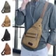 thumbnail image 1 of Bandolera de lona para hombre - Caqui, marrón, verde - 30x18x6cm - Bolsa mensajera exterior exterior con cremallera engrosada y correa ajustable, 1 of 6