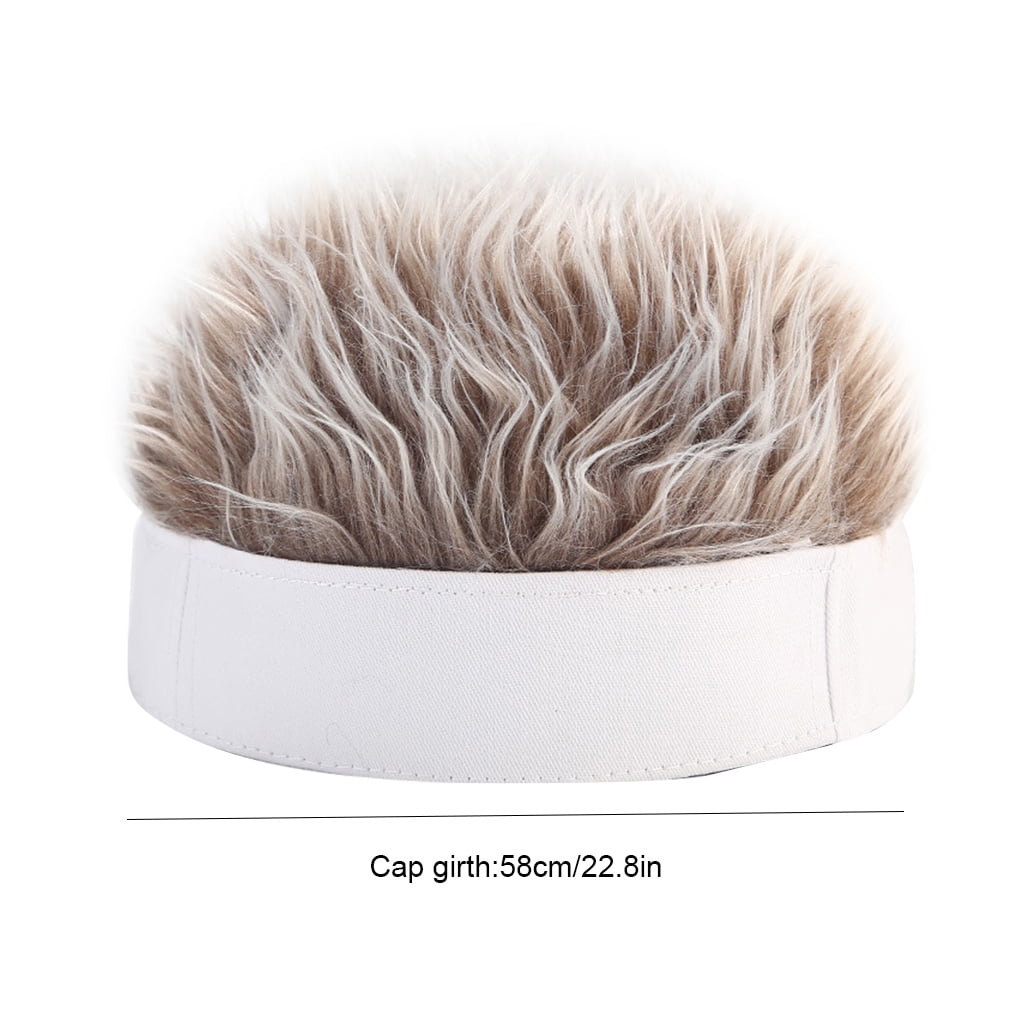 Unisex Fake Hair Hat Men Women Short Wig Cap Elastic Beanie Hat Holiday