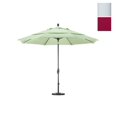 thumbnail image 1 of 11' Fibre de Verre Marché Umbrella Col Inclinable DV Mat Blanc/pacifica/burgandy, 1 of 1