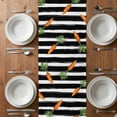 thumbnail image 6 of Grey Bunny Easter Table Runner - 60 Inch Long, Kitchen Dining Table Runner Dresser Scarves, Rabbits Spring Botanical Black White Stripe Farmhouse Decor for Coffee Tables Wedding Party Banquet, 6 of 8