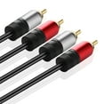 thumbnail image 3 of Premium 2RCA Stereo Cable with Left and Right Audio 2-Male to 2-Male RCA Audio Cable (6 Feet) - Bi-Directional RCA to RCA Gold-Plated Connectors Plug Wire Cord, 3 of 4