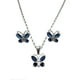 thumbnail image 1 of COLLAR DE MARIPOSA AZUL DE PLATA Y ARETES, 1 of 3