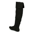 thumbnail image 3 of Qupid Proud-09 Suede Almond Toe Slouchy Thigh High Boot Side Zipper Fold Down Cuffs, 3 of 4