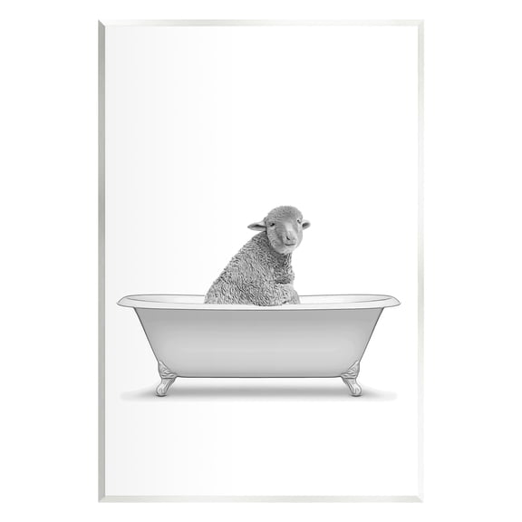 Stupell Industries Farmhouse Sheep In Bathtub Animals & Insects Painting Unframed Art Print Wall Art