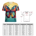 thumbnail image 2 of Colorful Butterfly Women T-Shirt Classic O Neck T-Shirts Short-Sleeve Trendy Animal Print Design Tshirt Casual Clothing, 2 of 5
