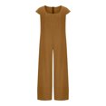 thumbnail image 2 of POROPL Plus Size Womens Jumpsuit Linen Short Sleeve Loose Medium Length Shirt Jumpsuit Pants, 2 of 6