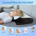 thumbnail image 2 of HOMCA Memory Foam Cervical Sleeping Pillow, 2 in 1 Ergonomic Contour Orthopedic Pillow for Neck Pain, Contoured Support Pillows for Side Back Stomach Sleepers 3.3 lb （Black）, 2 of 8