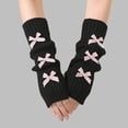 thumbnail image 3 of Chuancc Women's Long Fingerless Gloves - Warm Windproof Winter Half Finger Typing Gloves with Long Wrist Cuff Pink One Size, 3 of 5