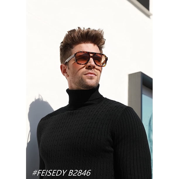 Square Aviator Sunglasses Retro Chunky Double Bridge Flat Top Y2K Shades UV400 Square Aviator Sunglasses Retro Chunky Double Bridge Flat  main image 4