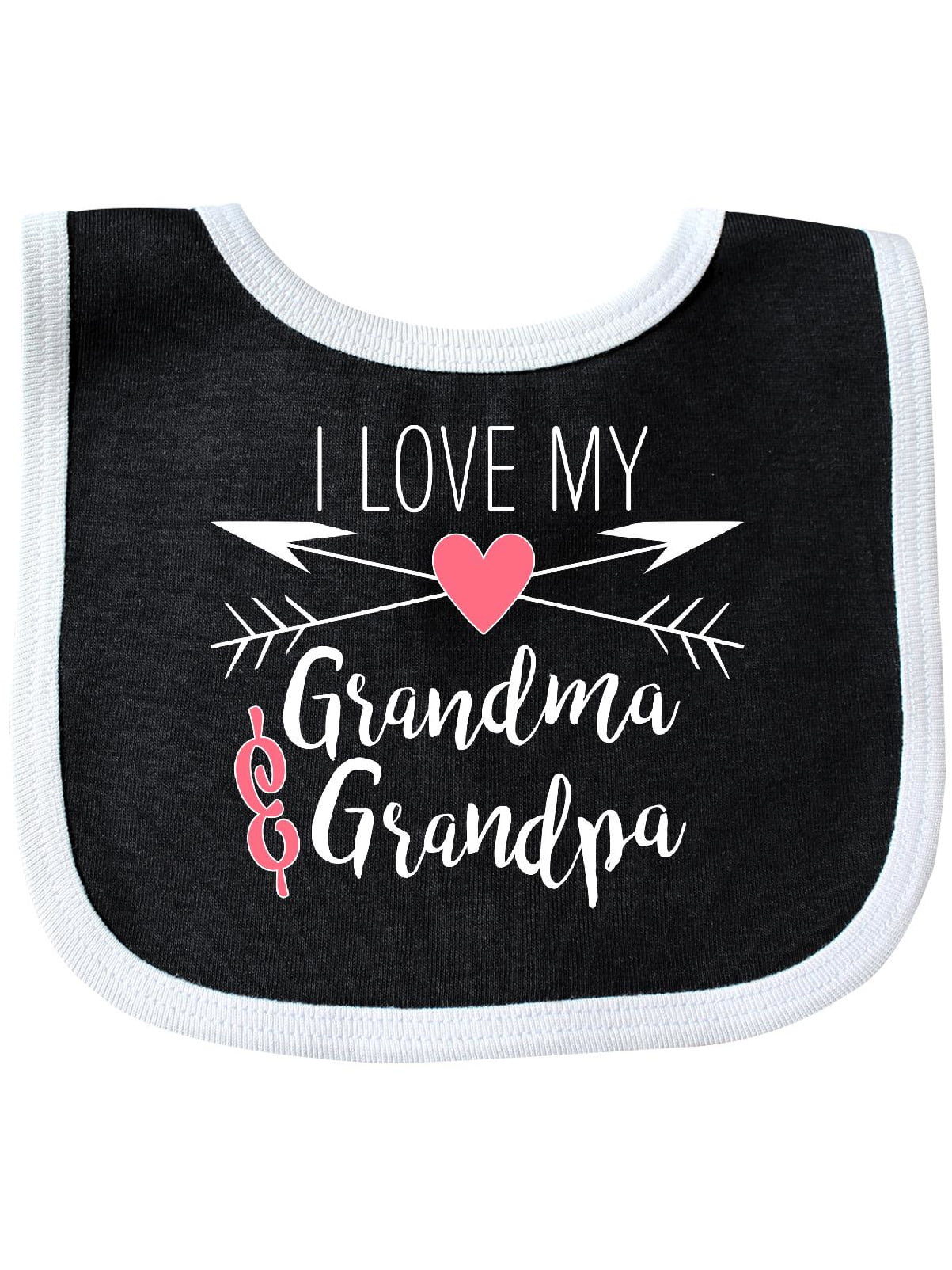 I Love my Grandma and Grandpa heart and arrows Baby Bib - Walmart.com ...