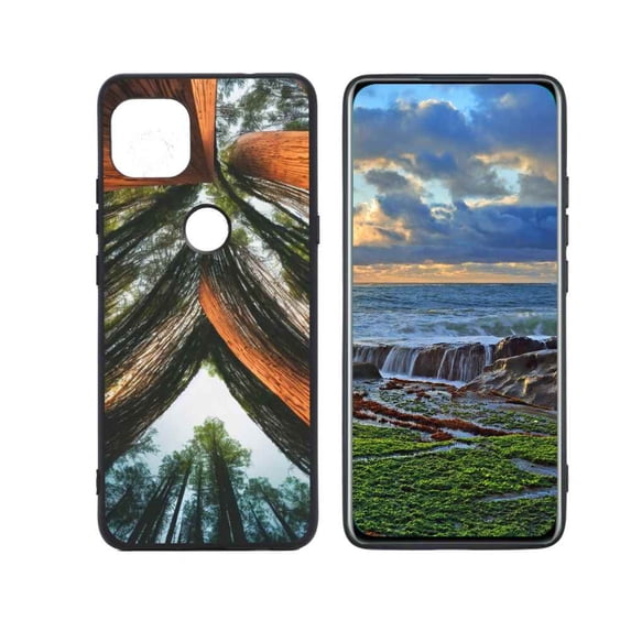 Compatible with Moto One 5G Ace Phone Case, Wooden-Forest Case Men Women, Flexible Silicone Shockproof Case for Moto One 5G Ace