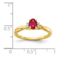 thumbnail image 3 of 14K Yellow Gold Ring Band Gemstone Ruby Oval Red Diamond Round, 3 of 3