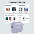 thumbnail image 6 of Liquipel Powertek Pastel Plaid 20W A/C Combo Wall Charger - Purple, 6 of 7