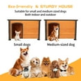 thumbnail image 7 of Demi Bonn 44.5" Outdoor Wood Dog House for Medium Dogs with Raised Feet, Removable Floor Weatherproof Pet Cat House, Solid Wood Roof, Orange, 7 of 7