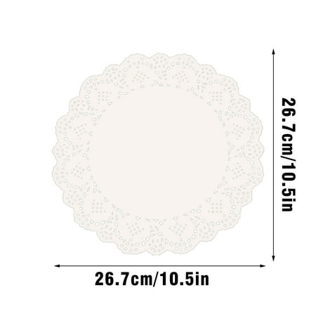

〖Yilirongyumm〗Kitchen Organization Lace Fryer Paper Special Tray Baking Paper Round 100Pcs Paper Air Bakeware