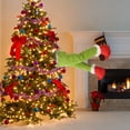 thumbnail image 3 of Christmas Santa Artificial Leg Pendent Doll Home Door  Tree Party Prop Decor Green Red One Size, 3 of 7