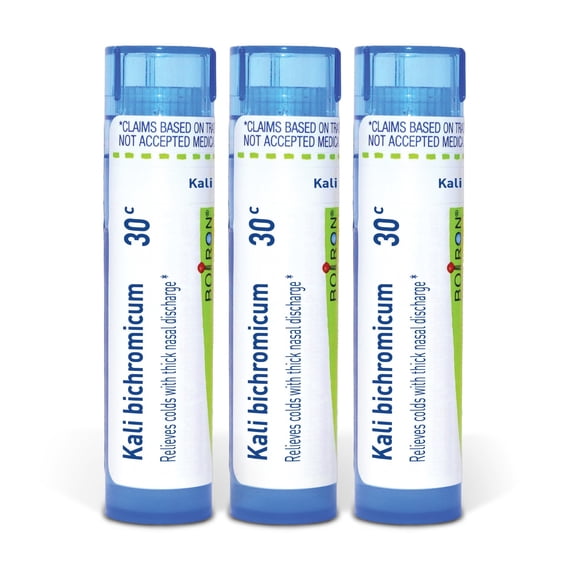 Boiron Kali Bichromicum 30C, Homeopathic Medicine for Colds With Thick Nasal Discharge, 3 Count (3 x 80 Pellets)