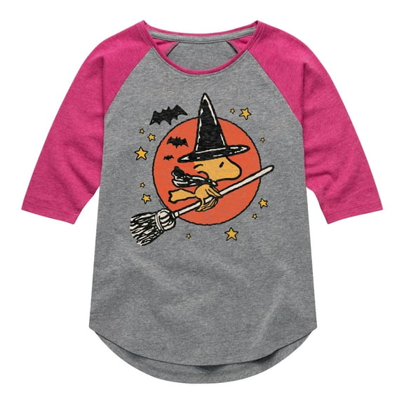 Peanuts - Woodstock Witch - Toddler & Youth Girls Raglan Graphic T-Shirt