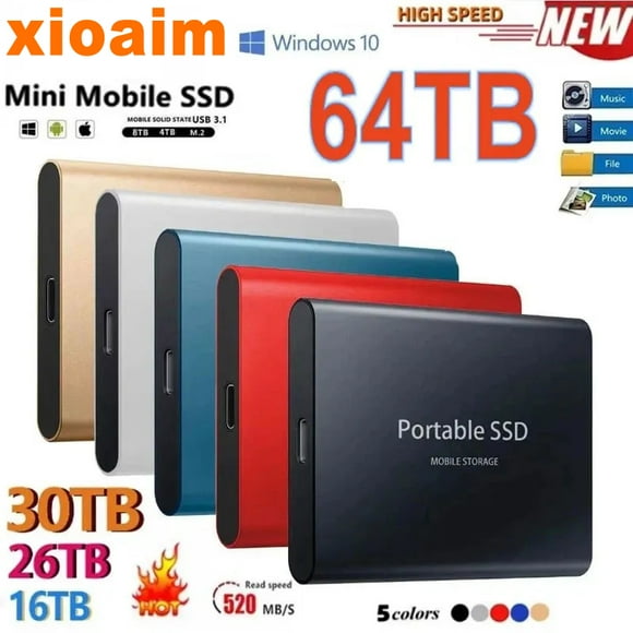 For xiaomi Portable 128TB 64TB SSD External Moblie Hard Drive High Speed 16TB 8TB Hard Disk for Desktop Mobile Laptop Comp
