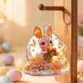 thumbnail image 6 of Rirozkan Easter Car Accessory, Cute Acrylic Bunny Keychain, 2D Flat Hanging Pendant, for Rearview Mirror, Bag and Spring Holiday Decoration, 6 of 6