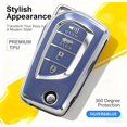 thumbnail image 3 of Key Fob Cover Compatible with Fit for Toyota RAV4 Corolla Camry Keychain Case Holder Protector,Blue-b, 3 of 5