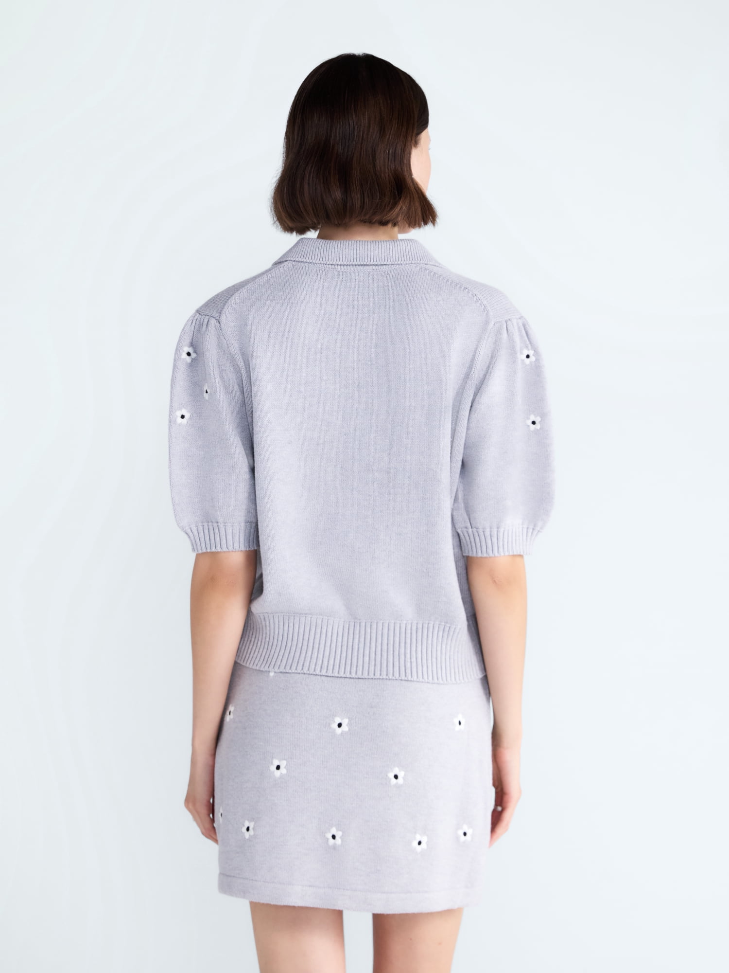 Free Assembly Women's and Women's Plus Embroidered Cardigan Sweater with Elbow Sleeves, Sizes XS-4X