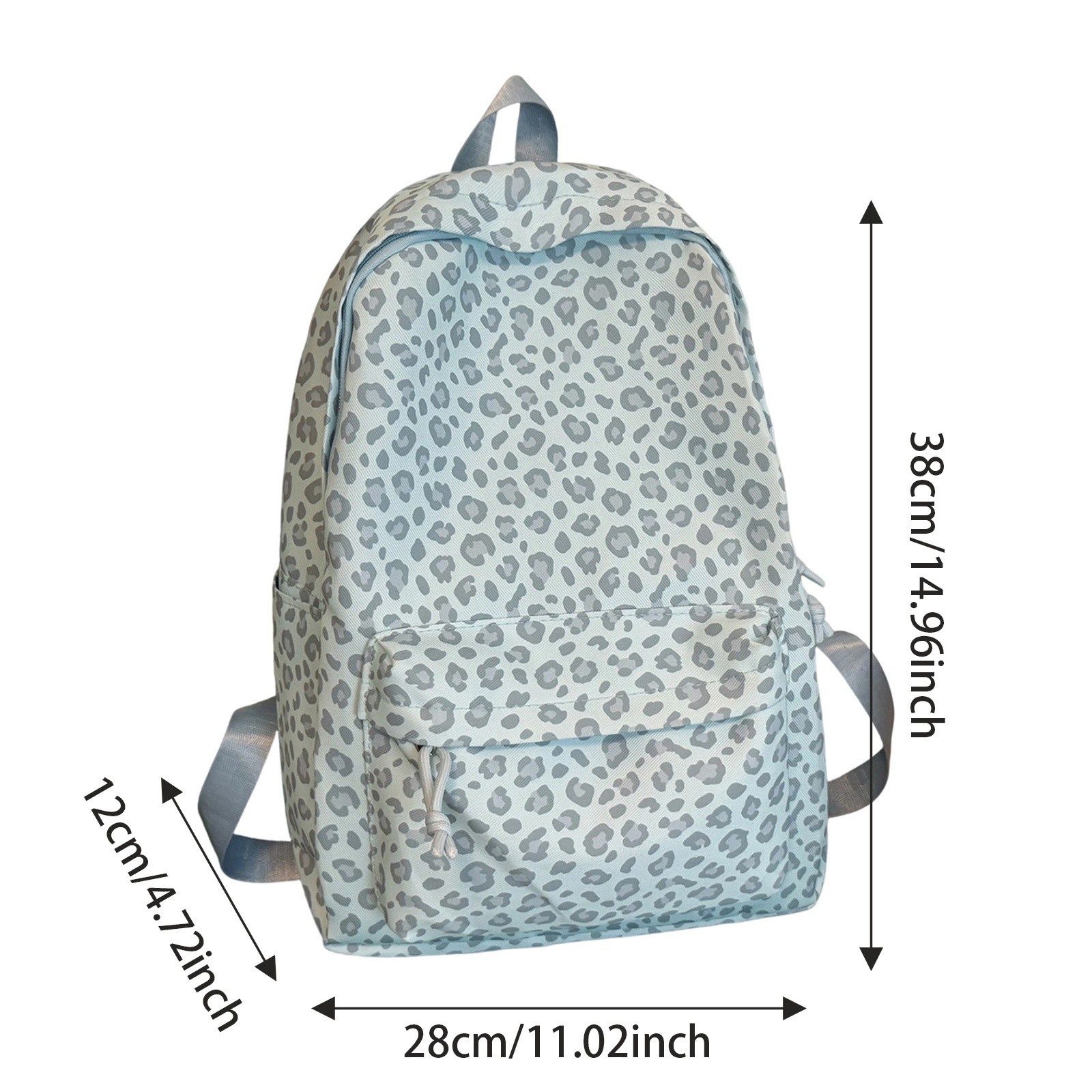 Mochila para niños con estampado de leopardo, casual para estudiantes de secundaria, viaje, azul, talla única 3