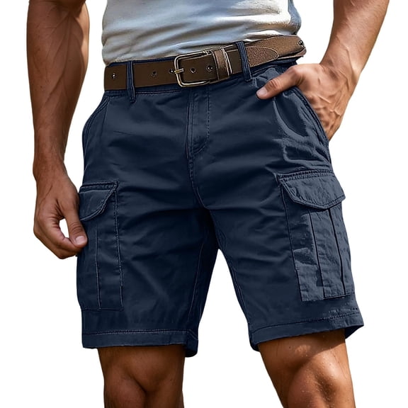 Letdown Men's Classic Baggie Cargo Stretch Shorts with 4 Pockets, Classic Fit Work Shorts (Available in Plus and Tall Sizes) (Navy, S)
