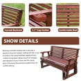 thumbnail image 3 of Beneouya Outdoor Glider Bench, Wooden Glider Chair with Cup Holders for Backyard, Garden Porch, Dark Brown, 3 of 7