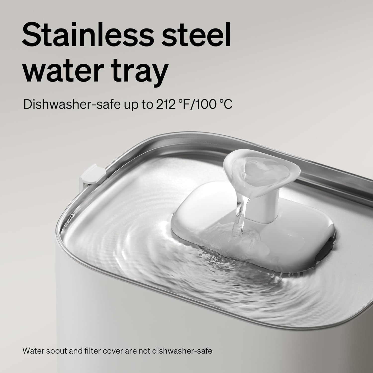 Cat Water Fountain Stainless Steel Tray, Cordless Smart Cat Fountain with App Monitoring, Quiet Pet Water Fountain Indoor, 3L/101oz Cat fountains for drinking, Easy to Clean 5G WiFi Dispenser