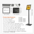 thumbnail image 5 of KFFKFF Stand for Signs, Adjustable for 8.5 x 11 Inch Posters in Both Vertical and Horizontal Orientation, Robust Floor Sign Holder with Metallic Base, for Display, Promotions, and Outdoor Use, Black, 5 of 9