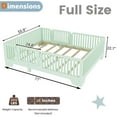 thumbnail image 2 of Mirightone Wood Full Floor Bed Frame with Rails and Doors, Full Size Montessori Beds with Slats, No Box Spring Needed, Mint Green, 2 of 9